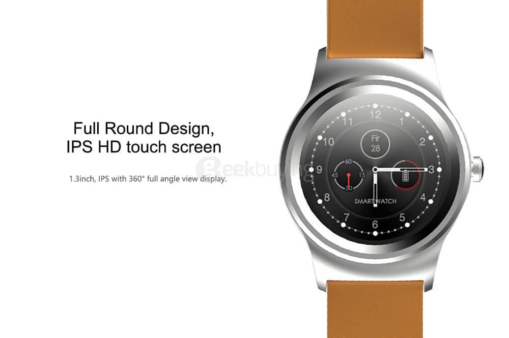 SMA-R Dual Bluetooth Smart Watch MTK2502 Heart Rate Monitor Fitness Tracker / Siri Voice Control / Info Push for Android iOS (Leather Band) - Brown