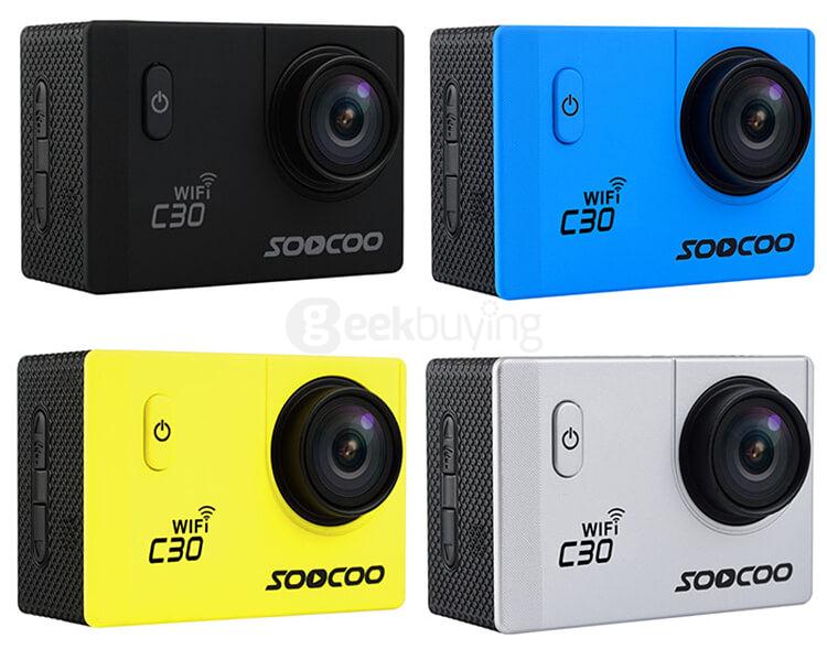 Original SOOCOO C30 WiFi 170 Degree 4K Ultra HD Action Camera Novatek 96660 Sprots Camera - Black