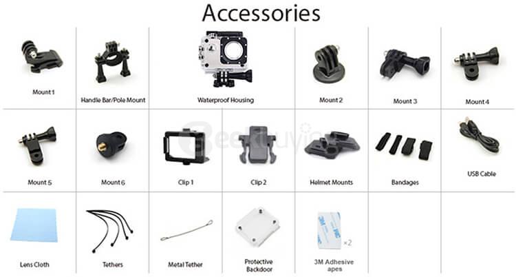 Original SOOCOO C30 WiFi 170 Degree 4K Ultra HD Action Camera Novatek 96660 Sprots Camera - Black