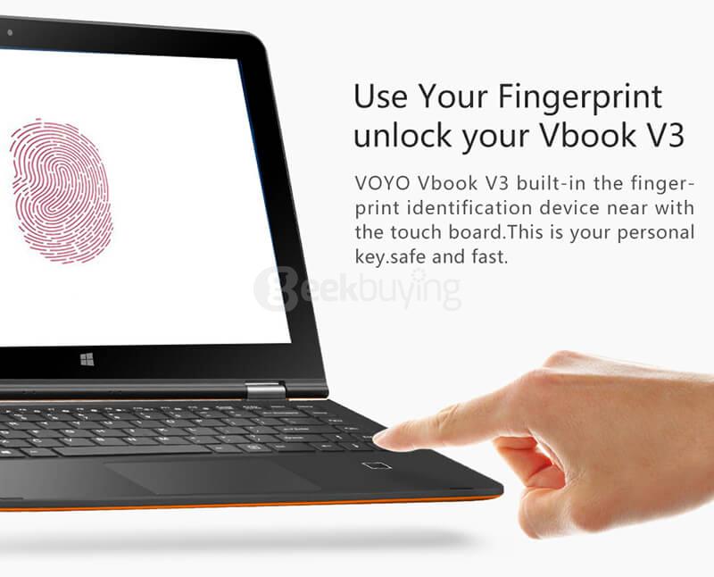 Voyo VBook V3 Fingerprint Version Ultrabook 13.3 inch Windows 10 4GB/64GB Intel Cherry Trail Z8300 Quad 1.84GHz IPS 1920*1080 (With Keyboard and Stylus) - Orange