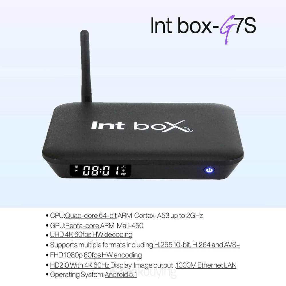 Bundle Intbox pro M7S Amlogic S905 4K TV BOX Android 5.1 Lollipop KODI 2G/16G 802.11AC WIFI 1000M LAN Bluetooth4.0 + Rii i8+Israel Hebrew Language Keyboard - Black