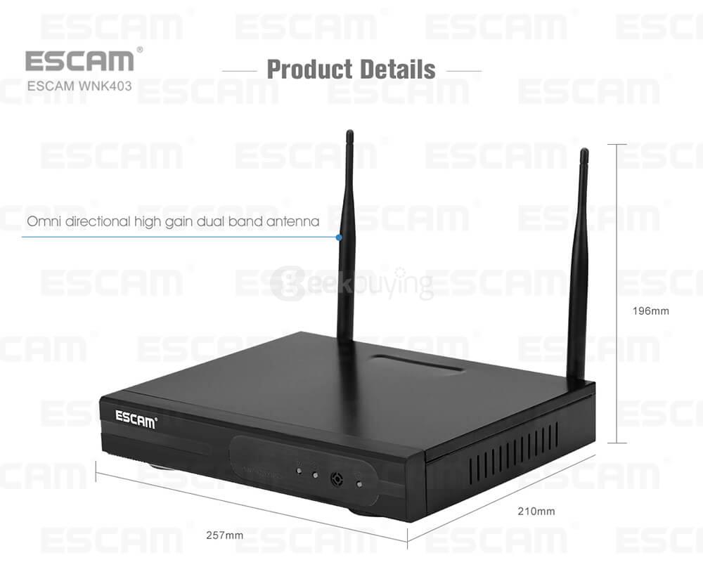 ESCAM WNK403 4CH WiFi IP Cameras and 1CH WiFi NVR 720P Wireless NVR Kit