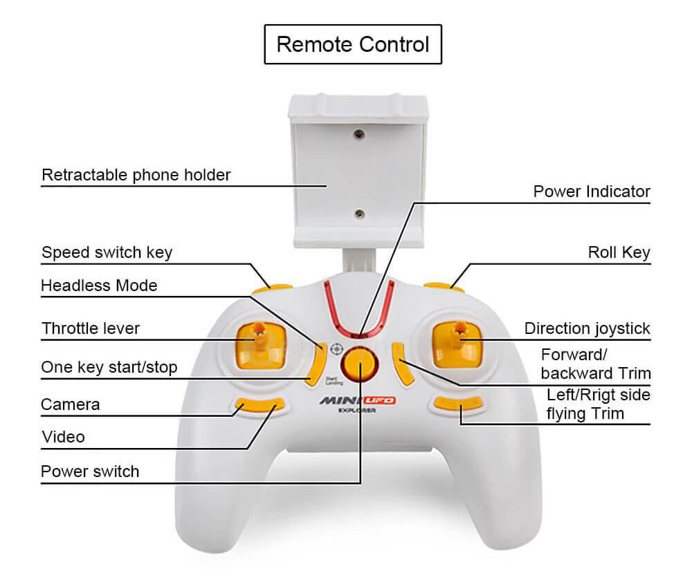 JXD 512DW Mini WiFi FPV 2.4G 4CH 6-Axis Gyro Camera RC Quadcopter RTF With Altitude Hold Mode Headless Mode - Black