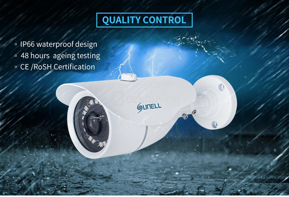 SUNELL E1AS 1080P Network IR Mini Bullet Camera IP66 Waterproof H.264 Compression Camera