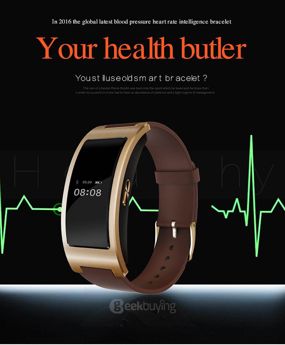 CK11 Bluetooth 4.0 Smart Bracelet Heart Rate / Blood Oxygen Monitor Sleep Tracker Drink Reminder Call Reminder Anti-lost for iOS Android - Black
