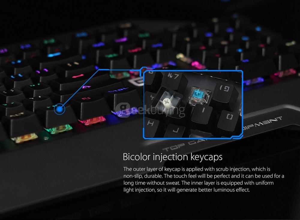 Elephone EleEnter Game2 Professional Mechanical Gaming Keyboard USB Wired 104 Keys Colorful RGB LED Backlit for Computer Laptop PC - Black (US Standard)