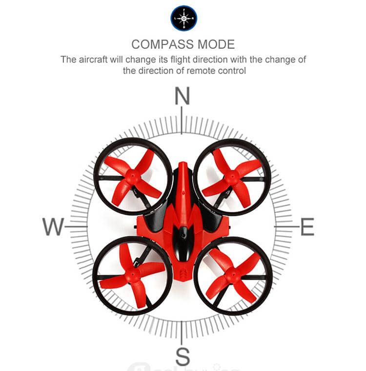 NIHUI NH010 MINI 2.4G 4CH 6Axis Gyro Headless Mode RC Quadcopter RTF - Red