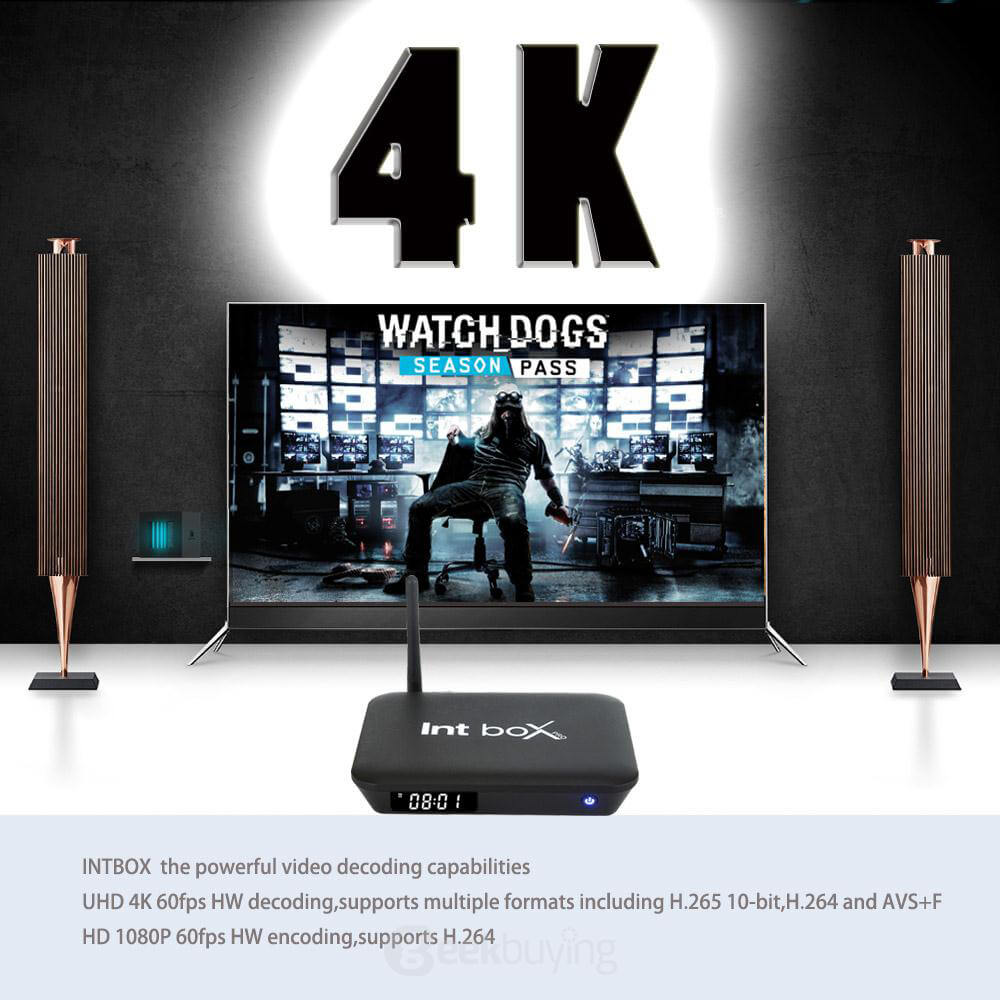 Bundle Intbox pro M7S Amlogic S905 4K TV BOX Android 5.1 Lollipop KODI 2G/16G 802.11AC WIFI 1000M LAN Bluetooth4.0 + Rii i8+Israel Hebrew Language Keyboard - Black