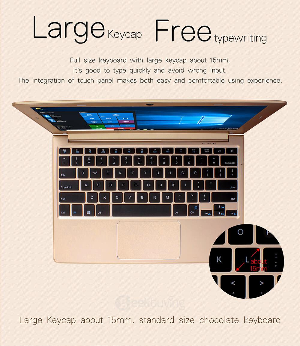 Jumper EZbook Air Laptop 11.6 inch Windows 10 4GB/128GB Intel Cherry Trail Z8350 Quad Core 1.92GHz FHD Screen 1920*1080 Type-C Dual WiFi - Gold