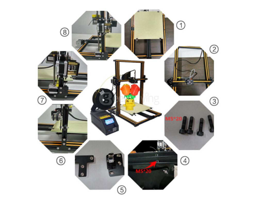 Creality3D CR-10 High Accuracy 3D Desktop Printer Support TF Card / Online Print - Black