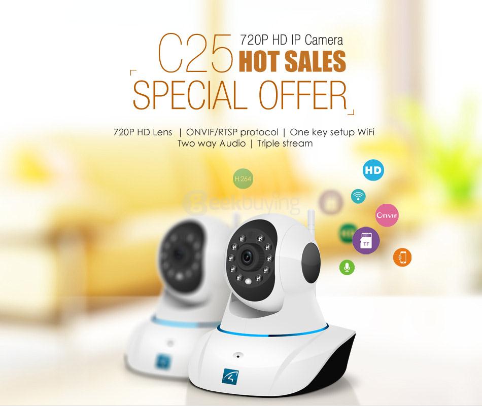 Vstarcam C25 720P HD IP Camera Two Way Audio 360 Degrees View Angle Triple Stream Security Camera