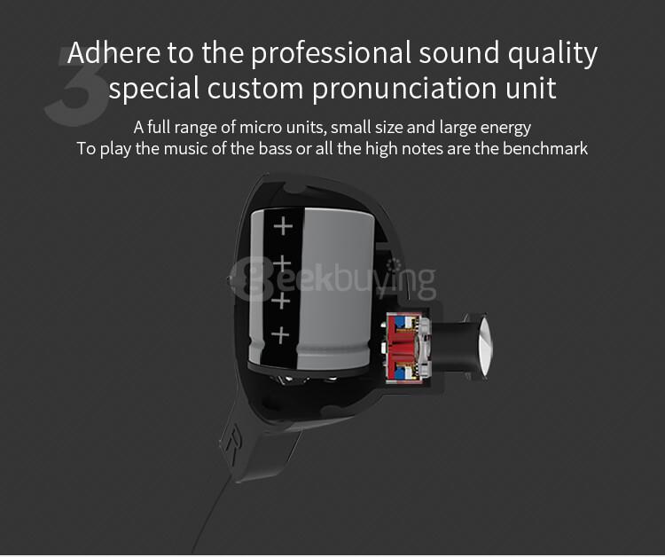 KZ-HDSE Bluetooth CSR4.1 Sports Earbuds with Dual Stereo MIC APTX Music Earphones For iPhone Sumsang - Black