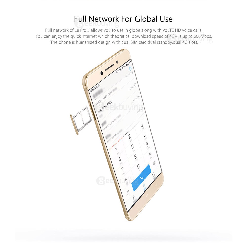 LeTV LeEco Le Pro3/X720 4GB RAM 32GB ROM 5.5inch FHD Android 6.0 Smartphone Qualcomm Snapdragon 821 Quad Core 8.0MP 16.0MP NFC Touch ID VoLTE - Silver