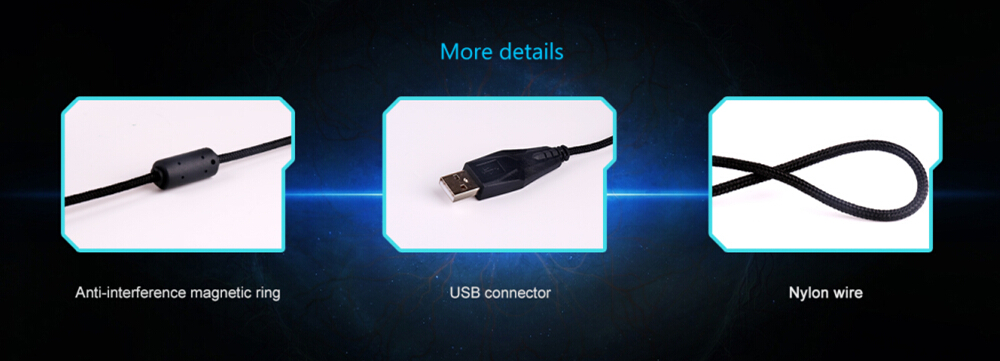 ELE EleEnter Professional USB Wired Gaming Mouse 2400 DPI Ergonomic Design with Colorful Breathing Light - Black