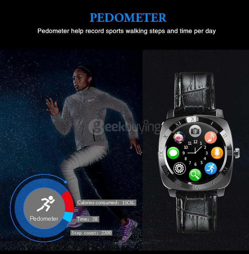 X3 2G Smartwatch Phone 1.33 inch MTK6261 Pedometer Sleep Monitor Sedentary Reminder Support SIM TF Card 1.3MP Camera - Silver