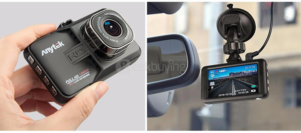 Anytek A98 AR0330 CMOS Image Sensor 3.0inch HD 170 Degree Wide Angle F2.0 Aperture Night Vision Loop Record Car Camera Car DVR - Black