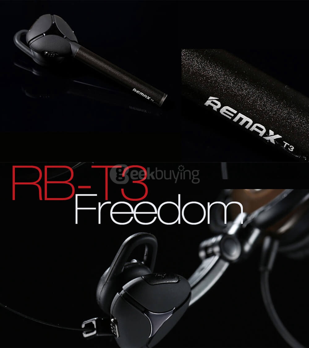 REMAX RB-T3 Remote Shutter Bluetooth 4.1 Headset - Silver