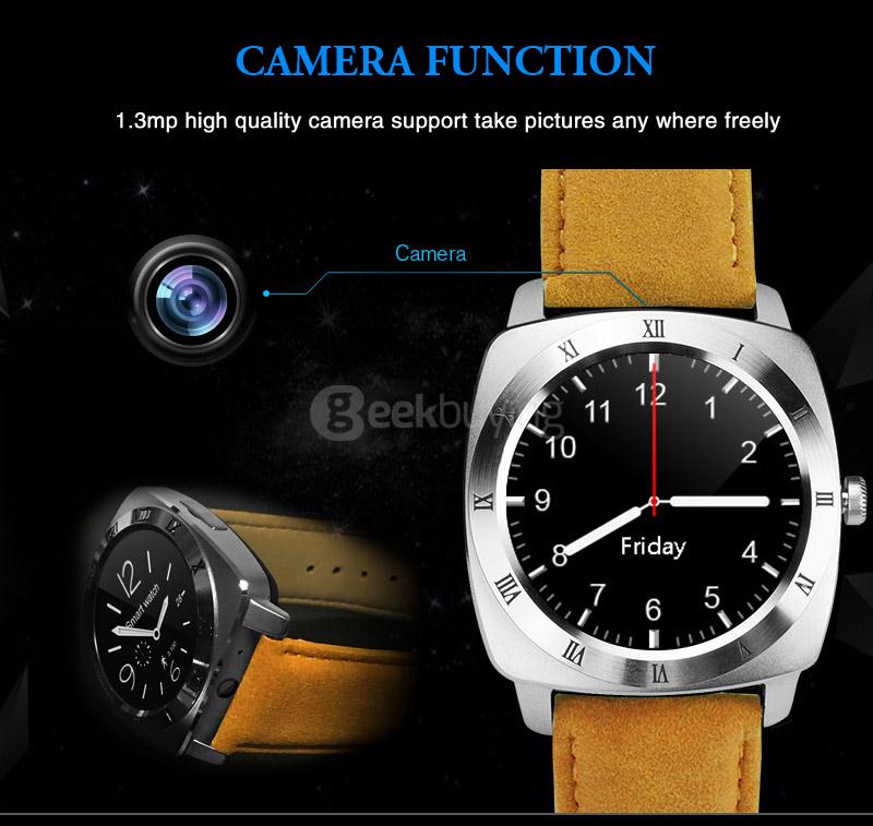 X3 2G Smartwatch Phone 1.33 inch MTK6261 Pedometer Sleep Monitor Sedentary Reminder Support SIM TF Card 1.3MP Camera - Silver