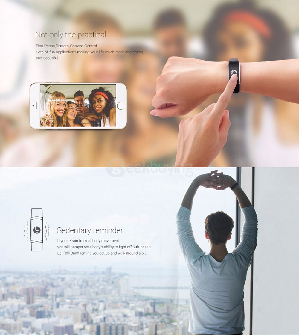 iWOWNFIT i6 Pro Bluetooth 4.0 Smart Wristband Heart Rate Monitor / Multi-Sports Tracker / Call Reminder / Remote Camera / Find Phone for Android iOS - Black