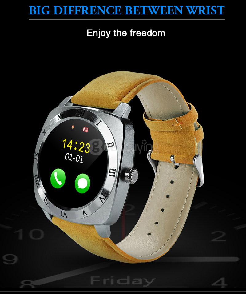X3 2G Smartwatch Phone 1.33 inch MTK6261 Pedometer Sleep Monitor Sedentary Reminder Support SIM TF Card 1.3MP Camera - Silver