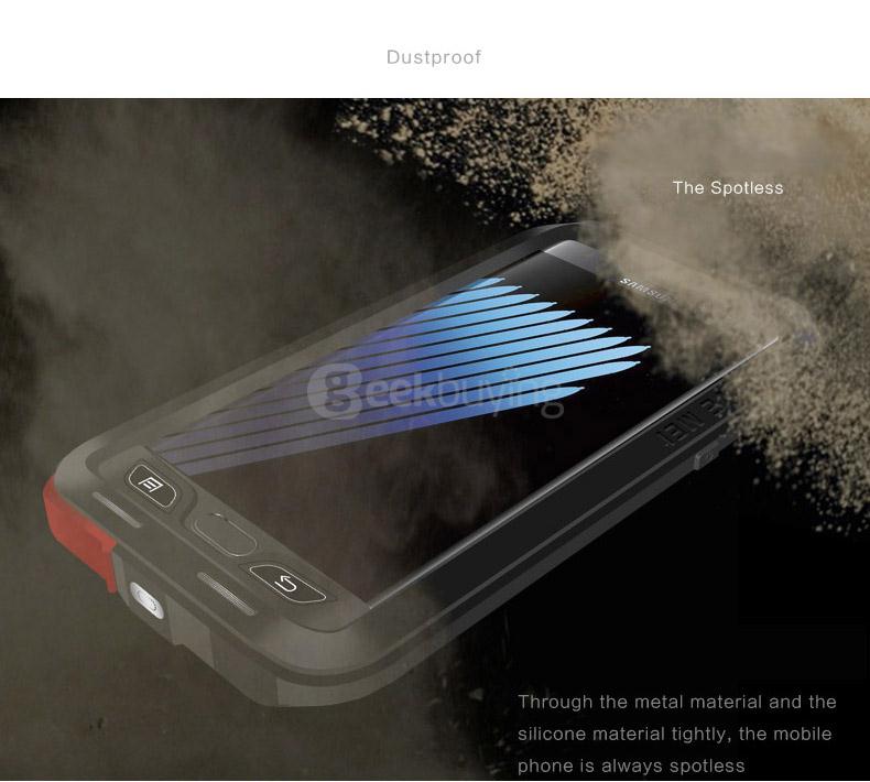 Love Mei Case Dirt-proof Snow-proof And Shock-proof Metal Shell Rugged Case For Samsung Galaxy Note 7 - Black