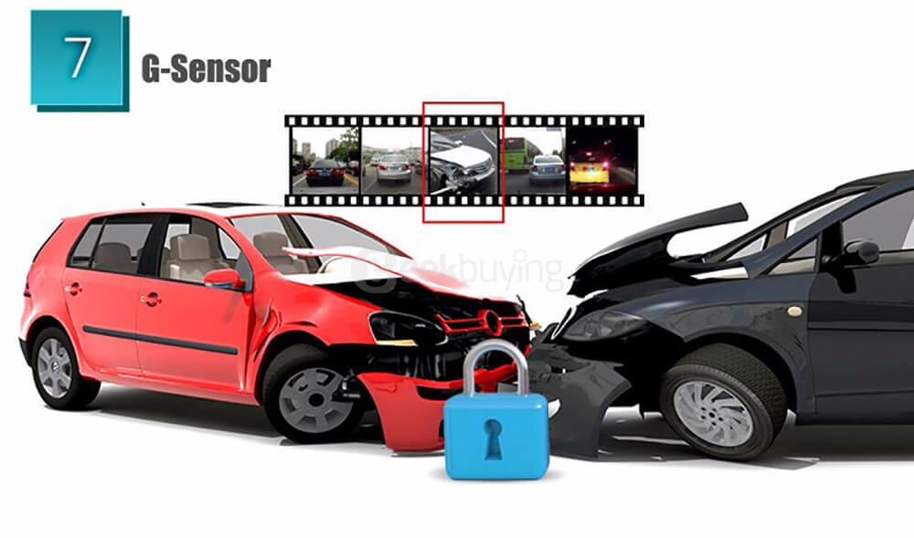 Anytek A98 AR0330 CMOS Image Sensor 3.0inch HD 170 Degree Wide Angle F2.0 Aperture Night Vision Loop Record Car Camera Car DVR - Black