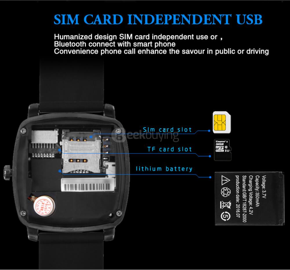X3 2G Smart Watch Phone Sport Version 1.33 inch MTK6261 Pedometer Sleep Monitor Sedentary Reminder Support SIM TF Card 1.3MP Camera - Gold