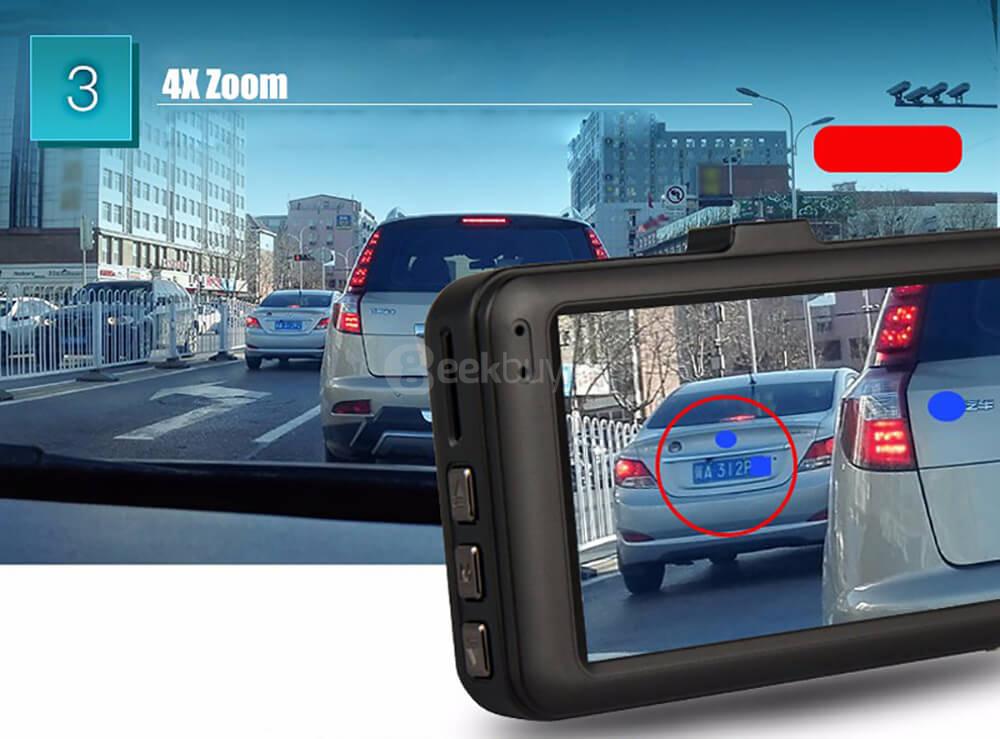 Anytek A98 AR0330 CMOS Image Sensor 3.0inch HD 170 Degree Wide Angle F2.0 Aperture Night Vision Loop Record Car Camera Car DVR - Black