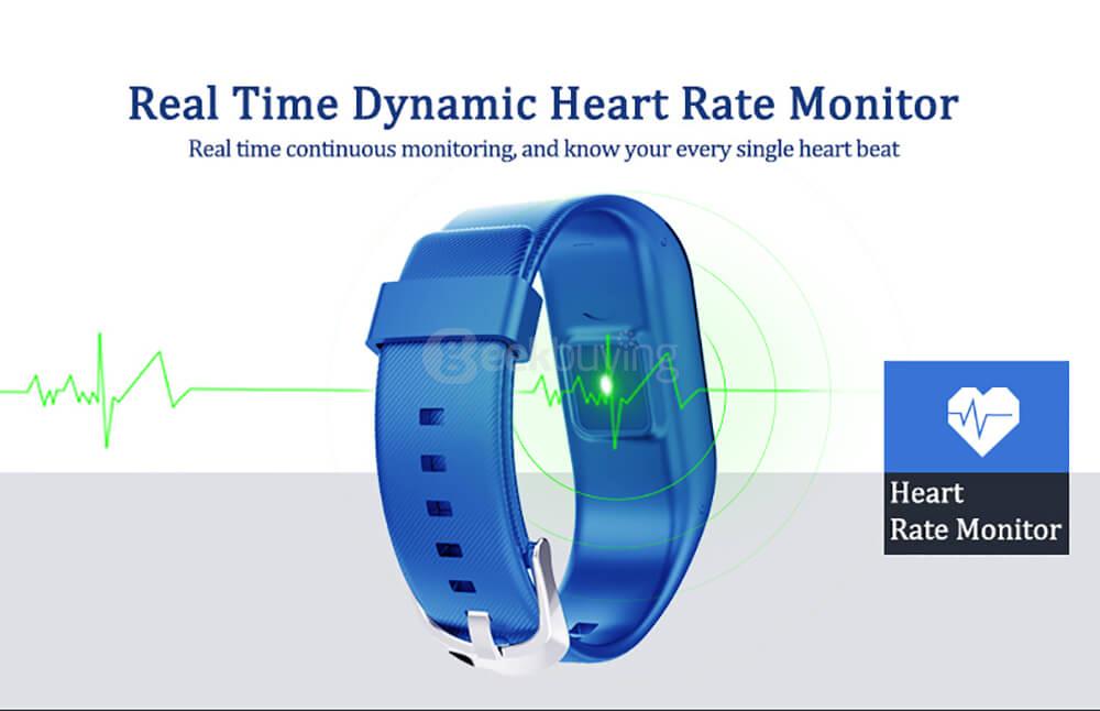 R1 Bluetooth 4.0 Smartband Dynamic Heart Rate Monitor Fitness Tracker Remote Camera Call Reminder IP67 Waterproof for Android iOS - Orange