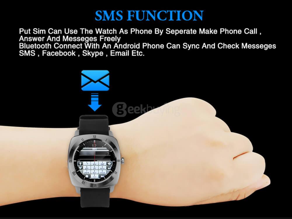 X3 2G Smart Watch Phone Sport Version 1.33 inch MTK6261 Pedometer Sleep Monitor Sedentary Reminder Support SIM TF Card 1.3MP Camera - Gold