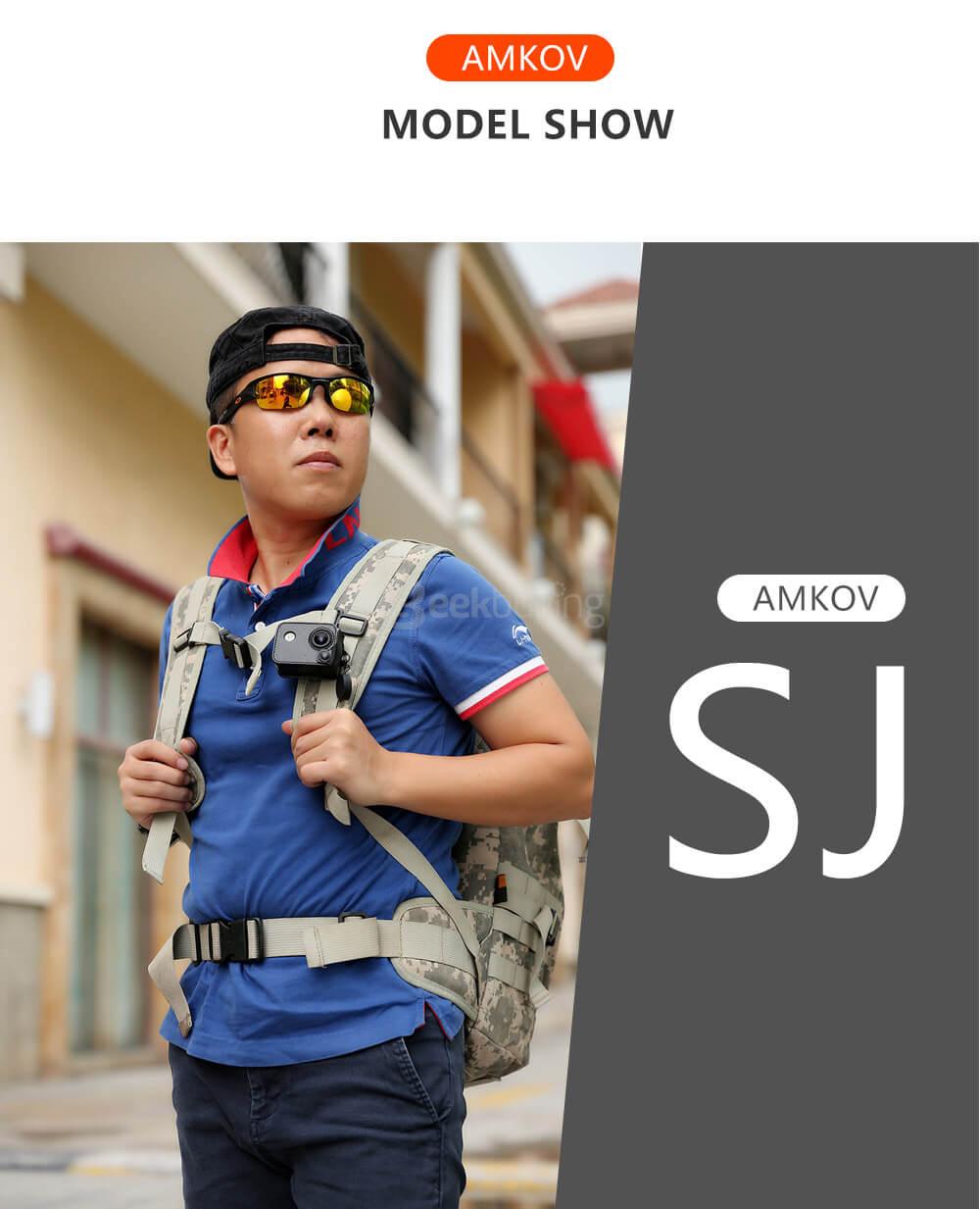 Amkov AMK-SJ Camera Case Detachable 180 Degree Rotation Camera Bag for SJCAM Camera