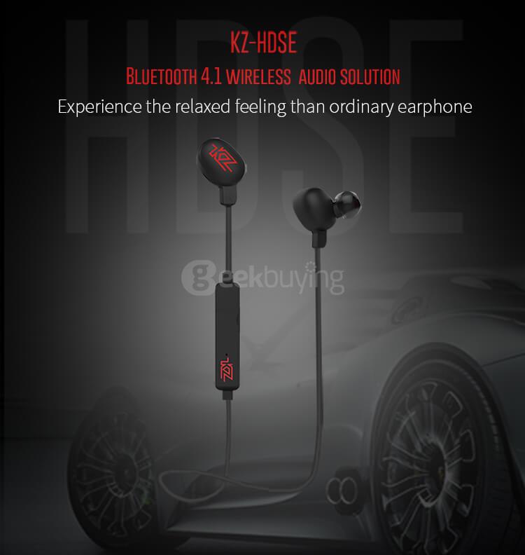 KZ-HDSE Bluetooth CSR4.1 Sports Earbuds with Dual Stereo MIC APTX Music Earphones For iPhone Sumsang - Black