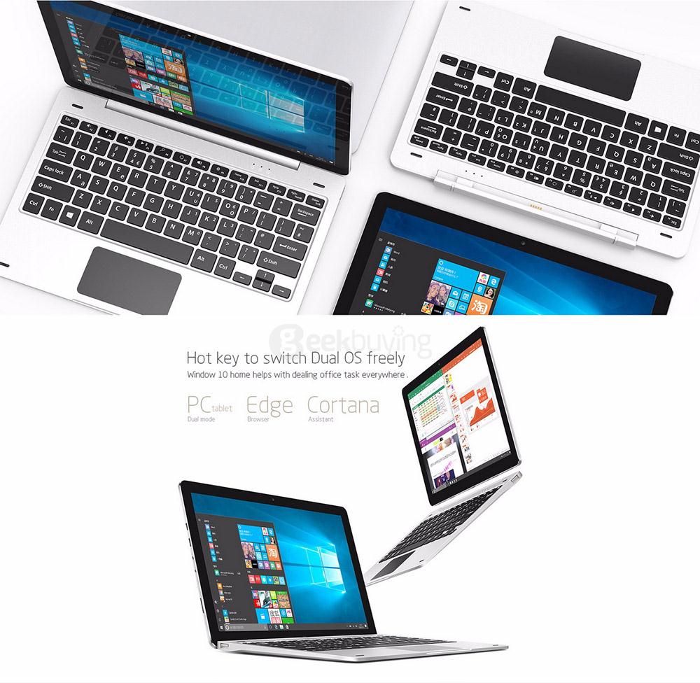 Teclast Tbook 12 Pro 2in1 Tablet PC Intel Cherry Trail Z8300 12.2 inch Dual OS Windows 10 + Android 5.1 4GB/64GB Quad Core 1.84GHz OGS Screen 1920*1200 - Silver