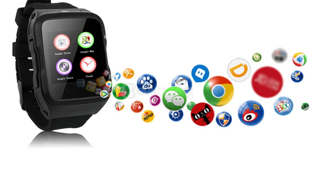 ZGPAX S83 3G Smart Watch Phone Android 5.1 MTK6580 Quad Core 1.3GHz 512MB/8GB 5.0MP Camera WiFi Bluetooth 4.0 GPS - Gold