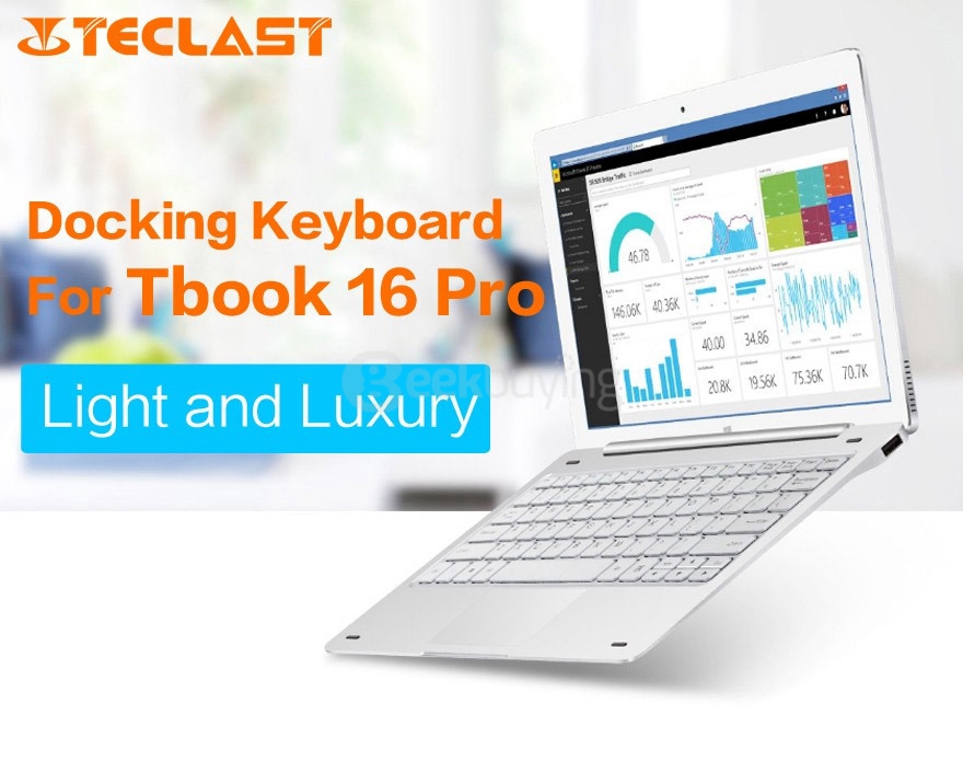 Original Teclast Tbook 16 Pro Tablet PC TL-T16 Pro Magnetic Docking Keyboard with Touchpad - Silver