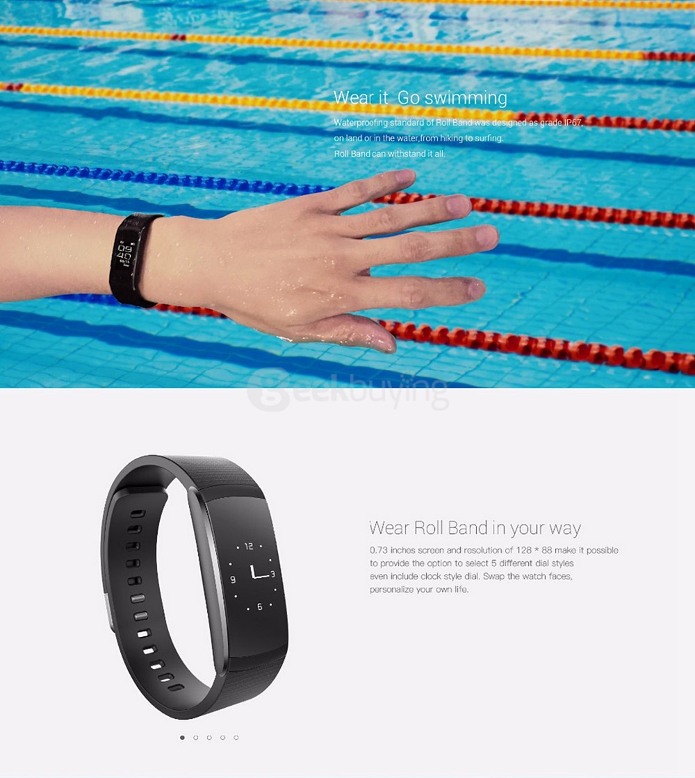 iWOWNFIT i6 Pro Bluetooth 4.0 Smart Wristband Heart Rate Monitor / Multi-Sports Tracker / Call Reminder / Remote Camera / Find Phone for Android iOS - Black