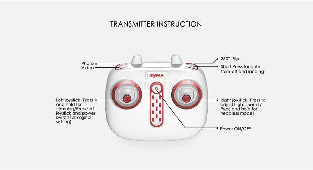 SYMA X5UC 2MP Camera Altitude Hold Mode Dual Battery 2.4G 4CH 6Axis RC Quadcopter RTF - White