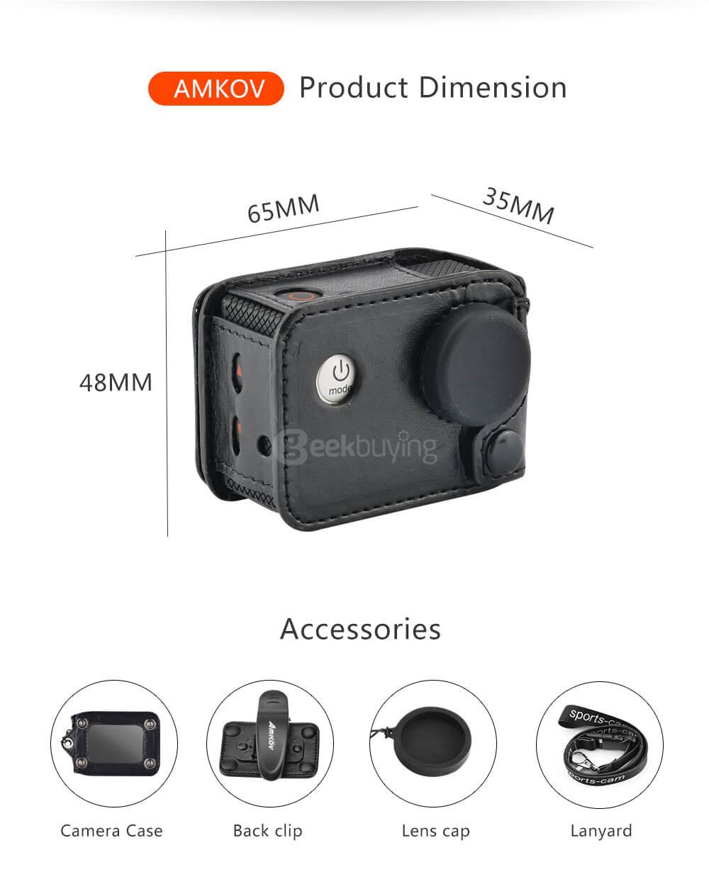Amkov AMK-SJ Camera Case Detachable 180 Degree Rotation Camera Bag for SJCAM Camera