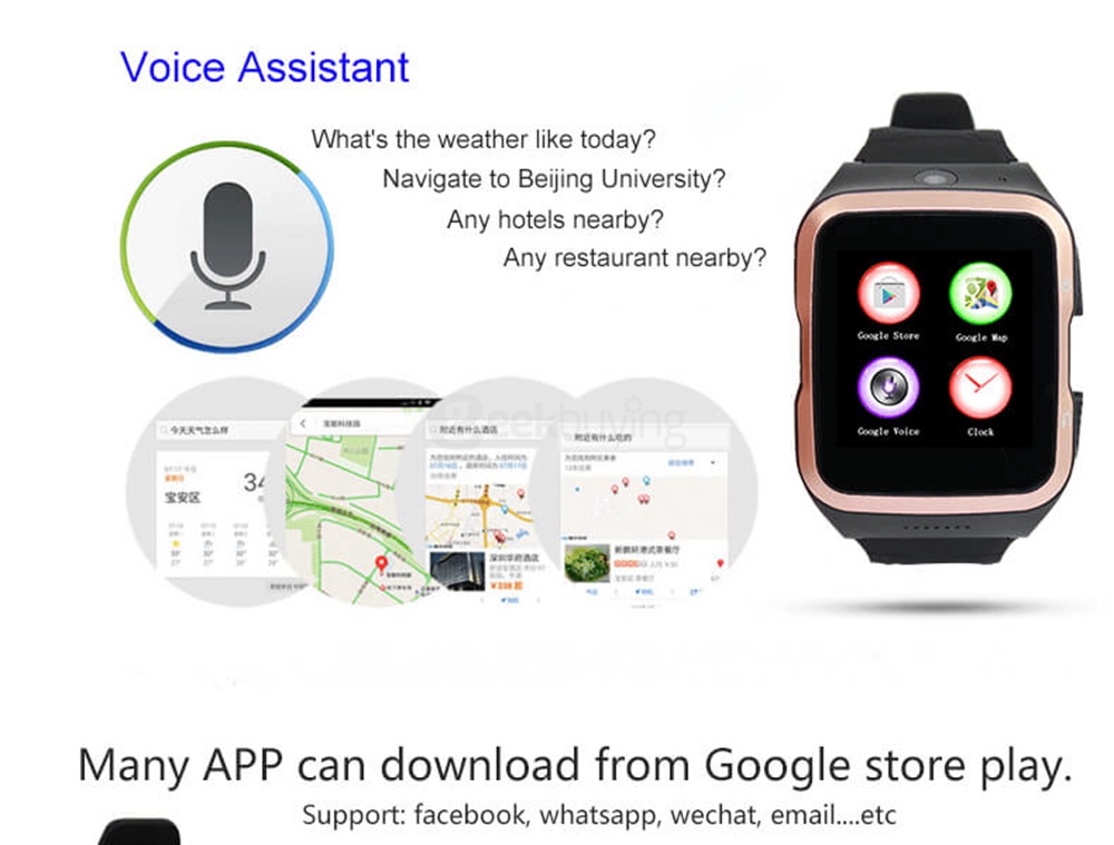 ZGPAX S83 3G Smart Watch Phone Android 5.1 MTK6580 Quad Core 1.3GHz 512MB/8GB 5.0MP Camera WiFi Bluetooth 4.0 GPS - Gold