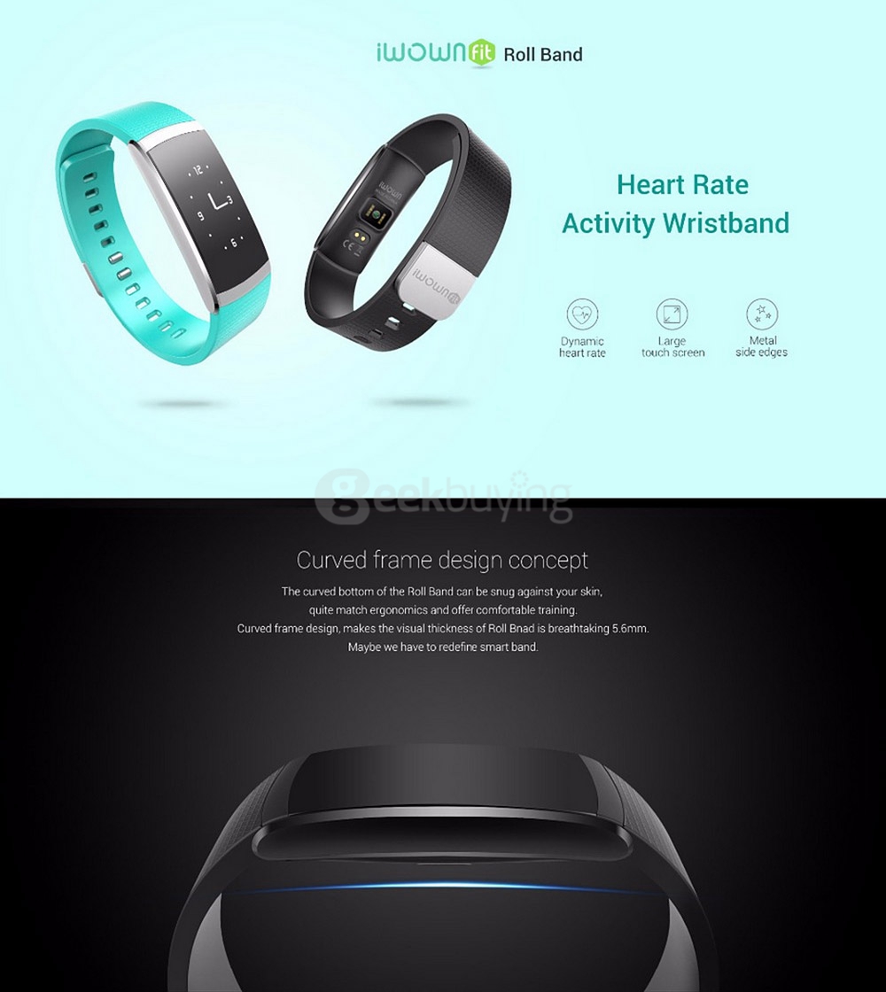 iWOWNFIT i6 Pro Bluetooth 4.0 Smart Wristband Heart Rate Monitor / Multi-Sports Tracker / Call Reminder / Remote Camera / Find Phone for Android iOS - Black
