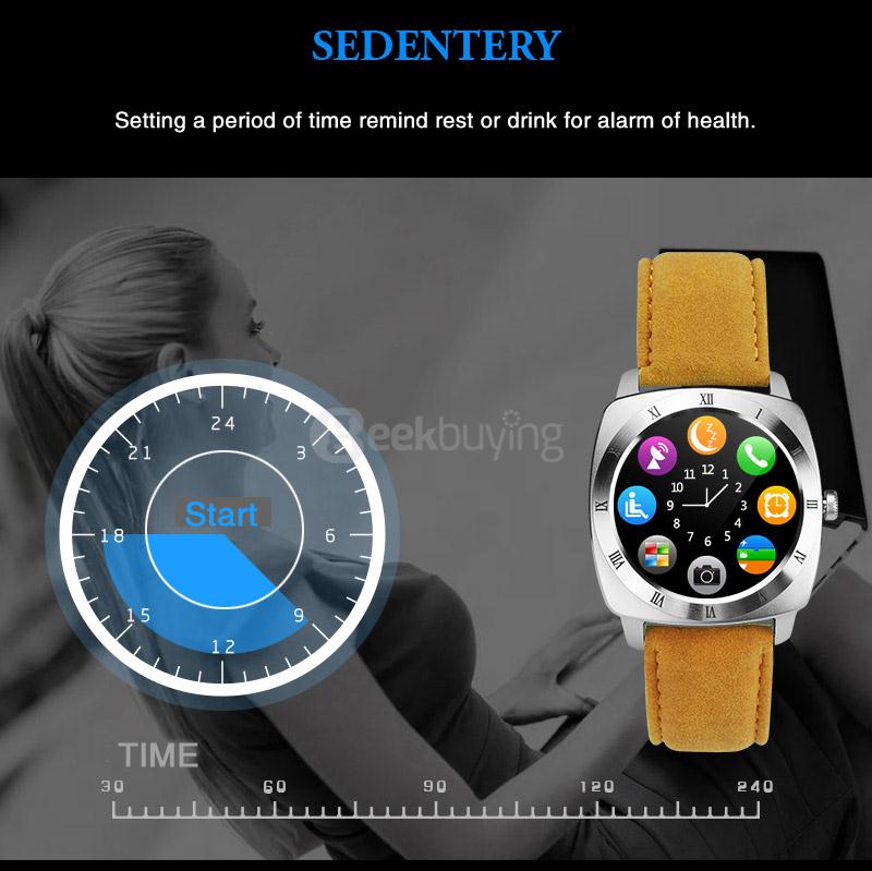 X3 2G Smartwatch Phone 1.33 inch MTK6261 Pedometer Sleep Monitor Sedentary Reminder Support SIM TF Card 1.3MP Camera - Silver