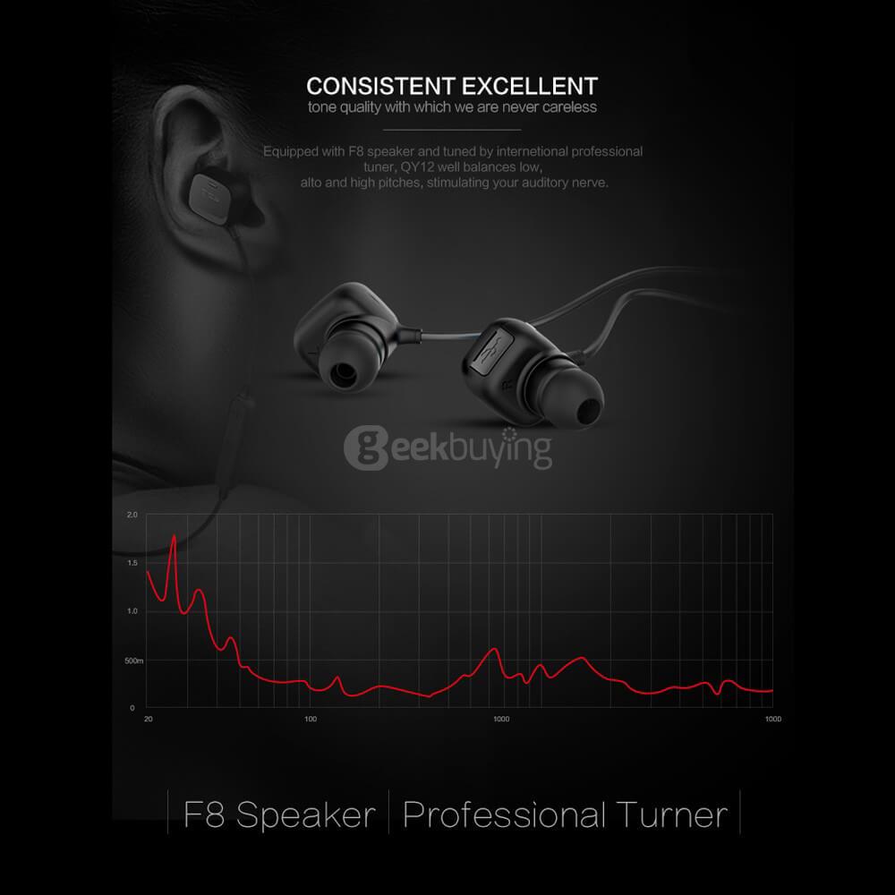 QCY QY12 Bluetooth 4.1 In-ear Earbuds with Mic Smart Magnet Adsorption Function / CVC6.0 Noise Cancelling - White