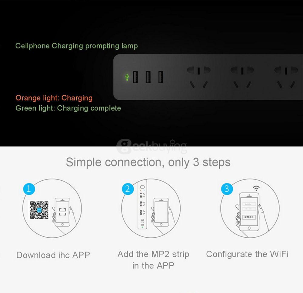 Broadlink MP2 Smart Home System Power Strip Wireless Remote Control Electrical Smart Plugs Sockets By e-controle Switch - White