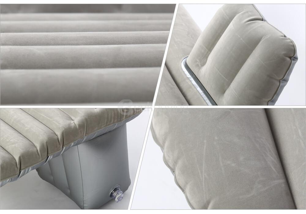 Inflatable Car Air Bed PVC material Car Airbed Electric Air Pump with Gear - Beige