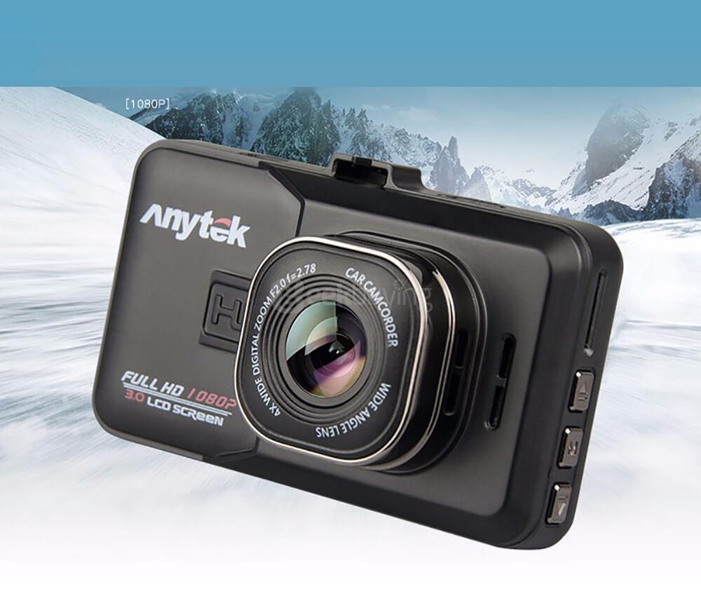 Anytek A98 AR0330 CMOS Image Sensor 3.0inch HD 170 Degree Wide Angle F2.0 Aperture Night Vision Loop Record Car Camera Car DVR - Black