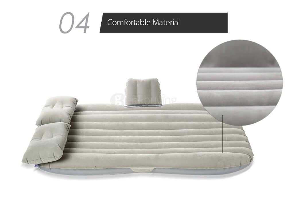 Inflatable Car Air Bed PVC material Car Airbed Electric Air Pump with Gear - Beige