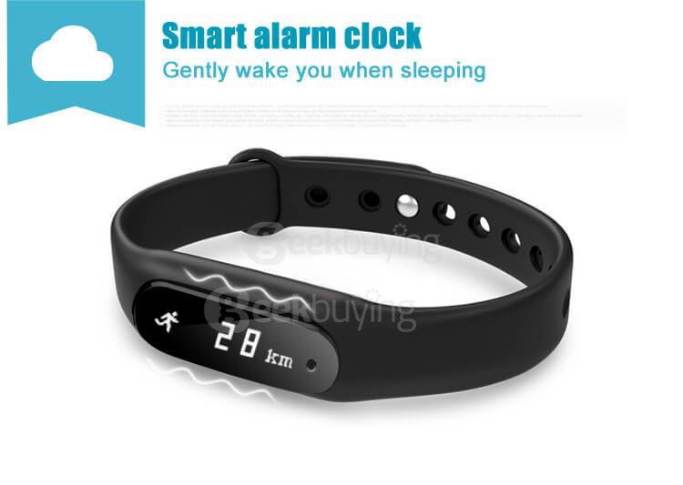 C6 Bluetooth 4.0 Smart Bracelet Heart Rate Monitor Sleep Tracker Call/SMS Reminder Anti-lost IP65 Waterproof For Android iOS - Black