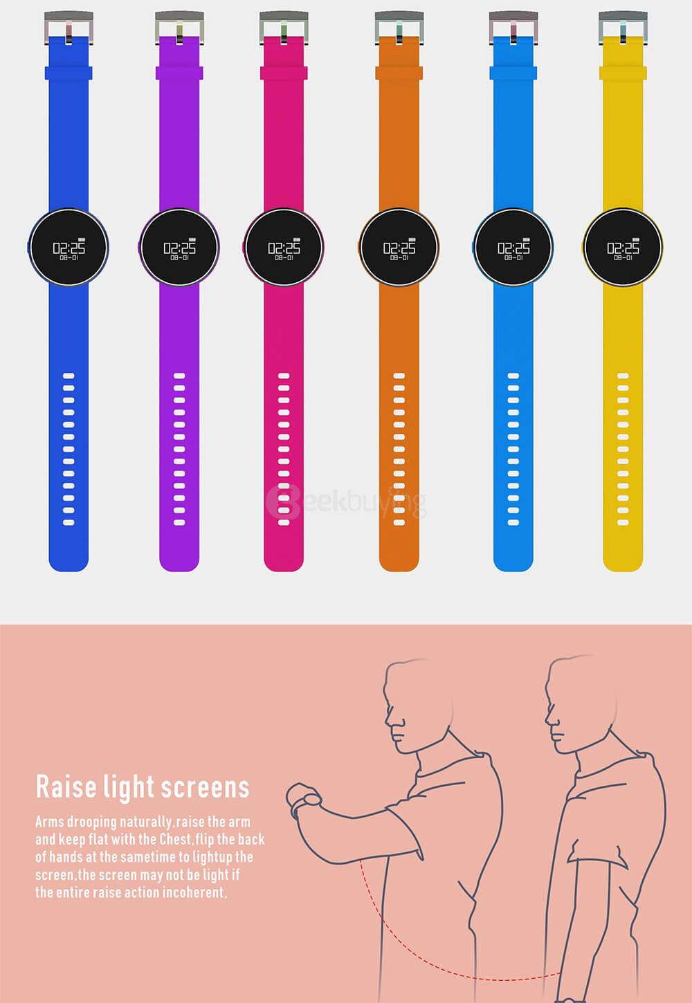 Makibes UW1 Bluetooth 4.0 Smart Bracelet Heart Rate Monitor Sleep Fitness Tracker Call Reminder IP67 Waterproof for Android iOS - Black