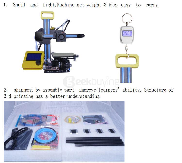Creality3D CR-7 High Accuracy 3D Desktop Printer Support TF Card / Online Print - Black