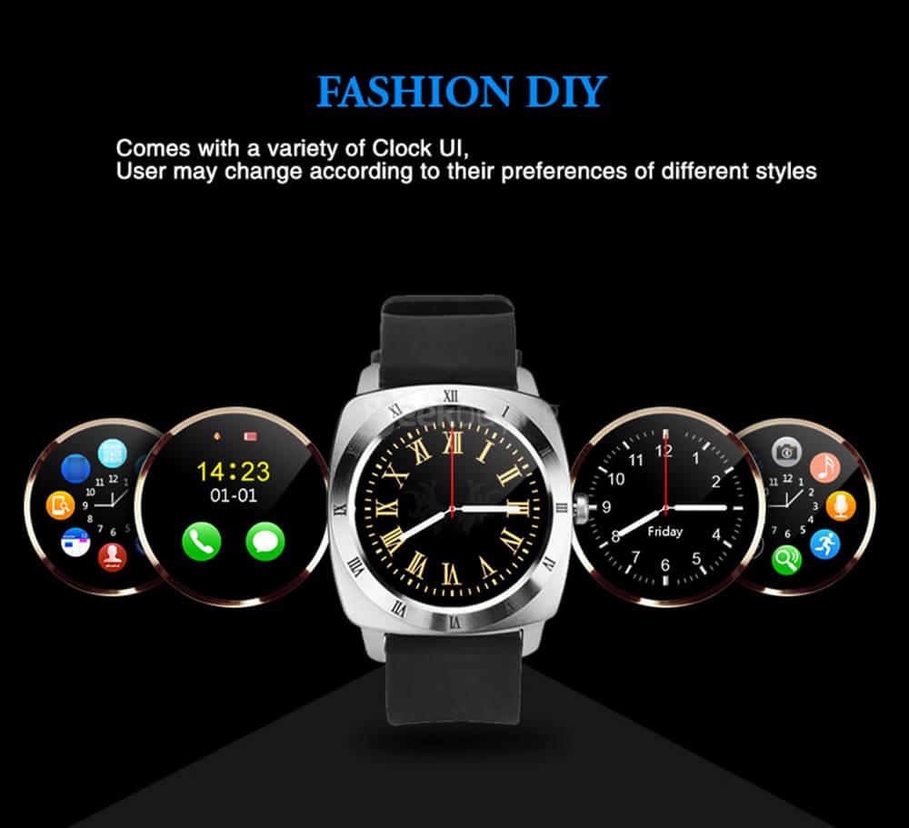 X3 2G Smart Watch Phone Sport Version 1.33 inch MTK6261 Pedometer Sleep Monitor Sedentary Reminder Support SIM TF Card 1.3MP Camera - Gold